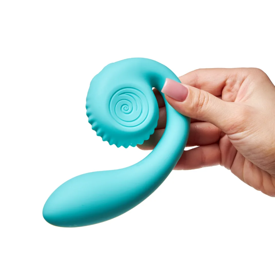 SVibe Snail Gizi en color turquesa sobre fondo blanco, fotografía oficial del producto